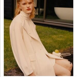 NWT Zara Double Breasted Coat Winter White